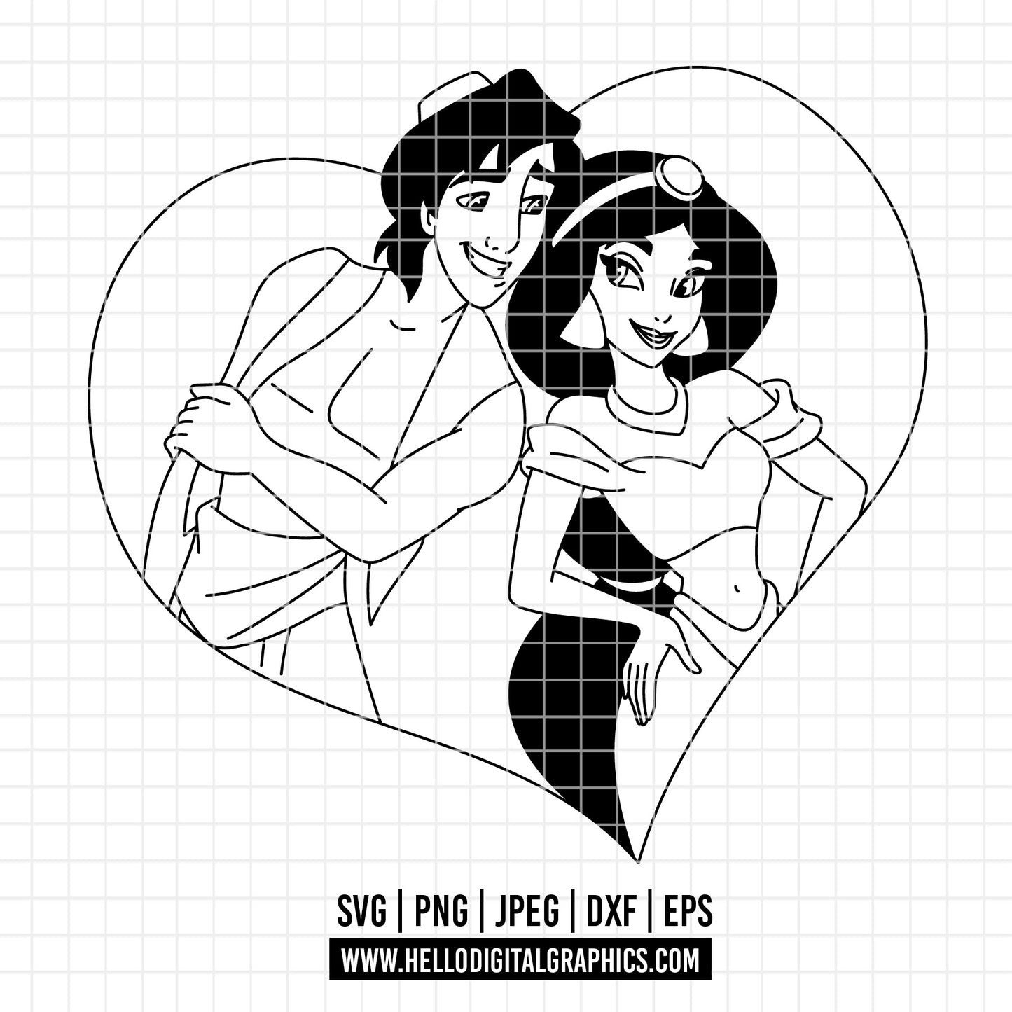 COD3903 - Jasmine Svg, Princess Svg, Indian Princess svg, Arabian Princess SVG, Aladdin svg, Princess svg, silhouette svg