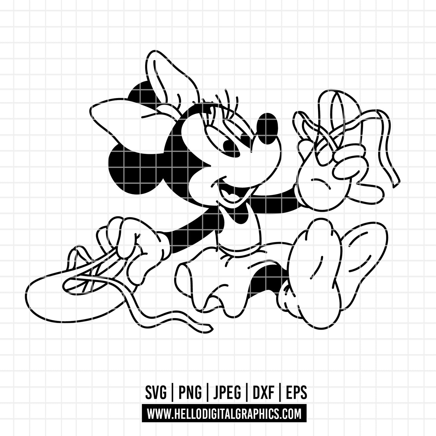 COD3911- Minnie ballet svg, minnie svg, minnie lineart, disney svg, Silhouette