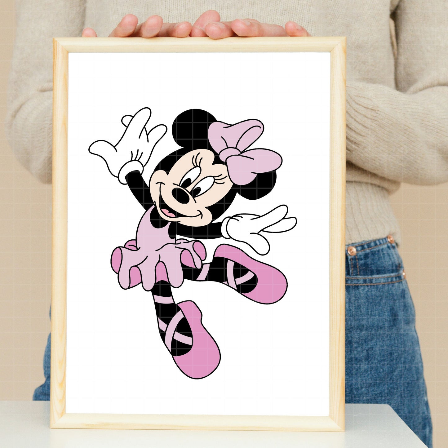 COD3913 - Minnie ballet svg, minnie svg, minnie lineart, disney svg, Silhouette