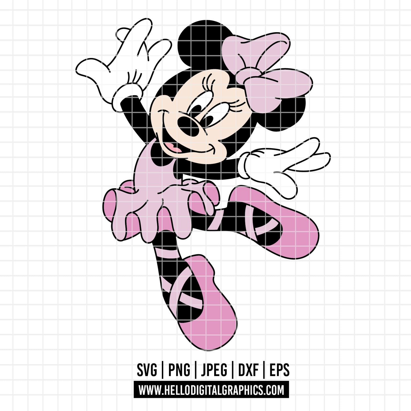 COD3913 - Minnie ballet svg, minnie svg, minnie lineart, disney svg, Silhouette
