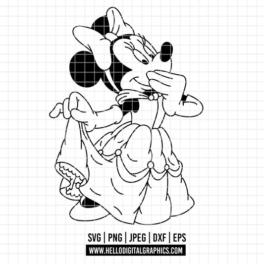 COD3916 - Minnie belle svg, Minnie svg, Spring svg, Disney svg, disneyland t shirt svg, Disney svg