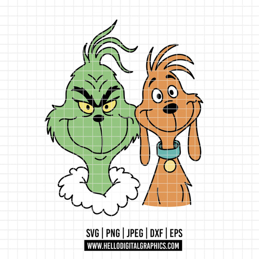 COD3920 - Grinch Face Svg, Green Character svg, Grinch Christmas svg, christmas svg, Cricut, silhouette