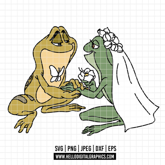 COD3933 - The Princess and the frog svg, tiana svg, frog svg, outline svg, cricut silhouette, Princess svg, Disney svg