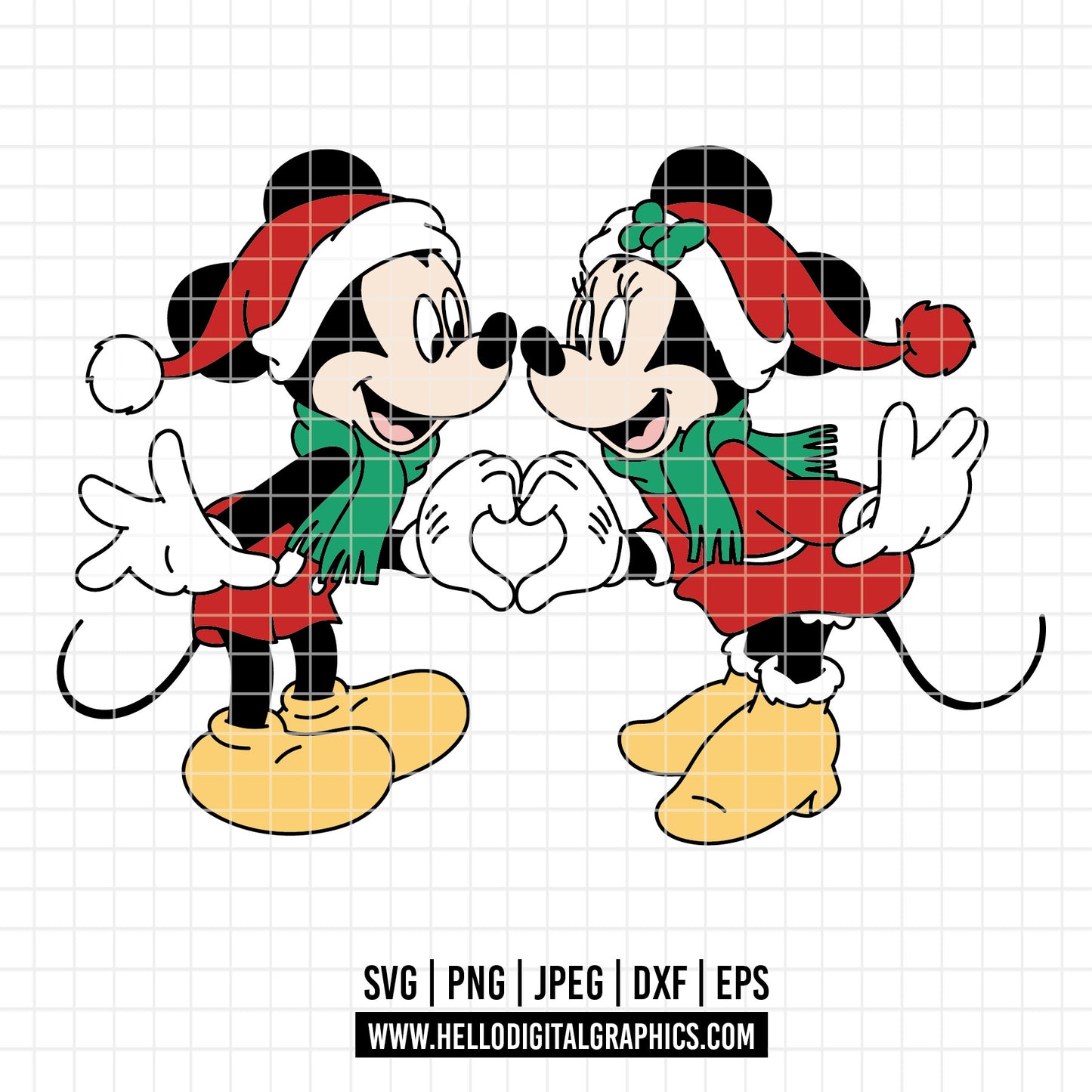 COD3934 - Mickey and minnie christmas svg, Disney svg, mickey svg, minnie svg, Silhouette, Cricut