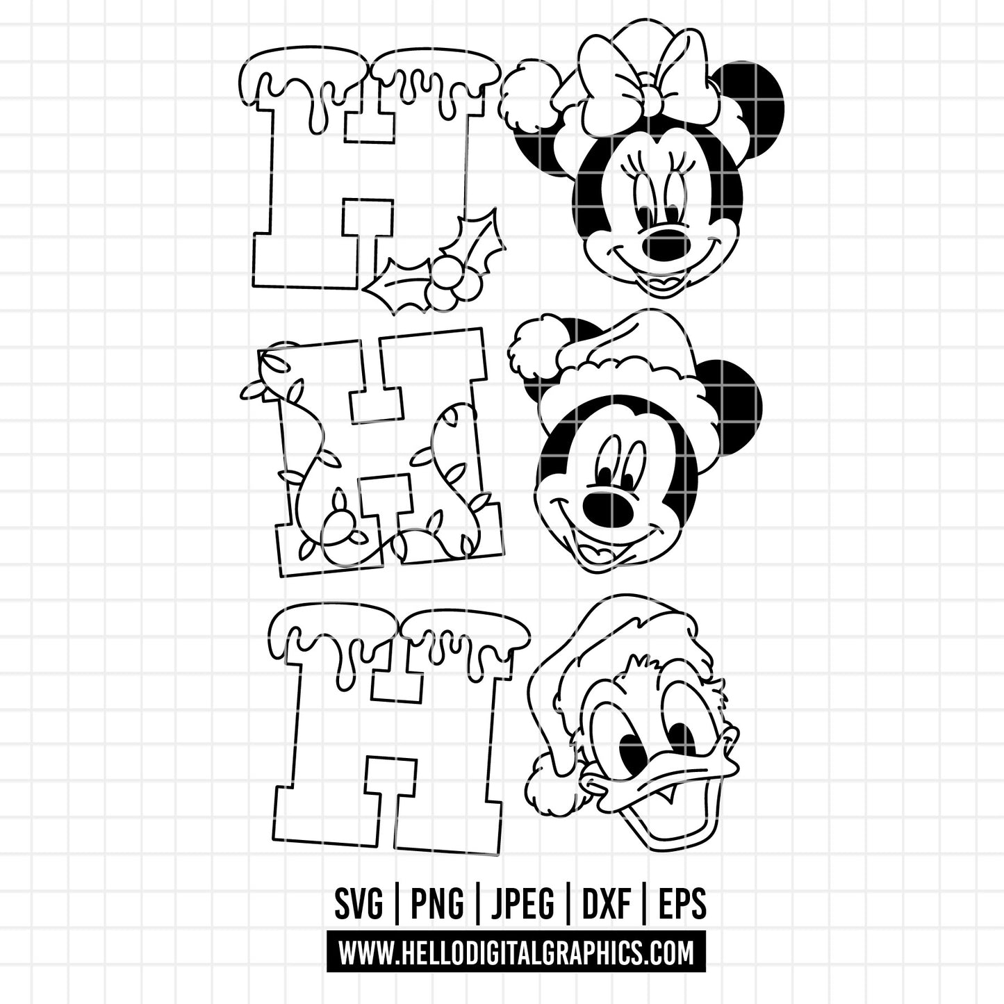 COD3935 - Mickey and minnie christmas svg, Disney svg, mickey svg, minnie svg, Silhouette, Cricut