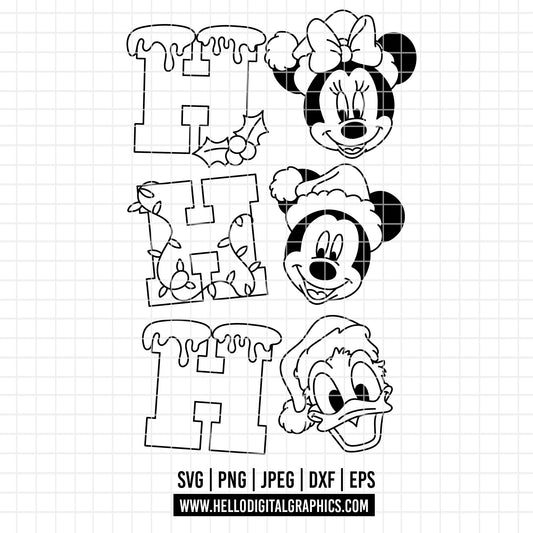 COD3935 - Mickey and minnie christmas svg, Disney svg, mickey svg, minnie svg, Silhouette, Cricut