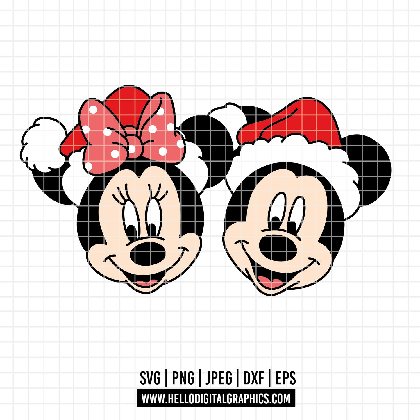 COD3937 - Mickey and minnie christmas svg, Disney svg, mickey svg, minnie svg, Silhouette, Cricut