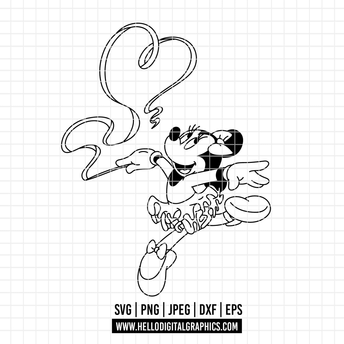 COD3943 - Minnie ballet svg, minnie svg, minnie lineart, disney svg, Silhouette