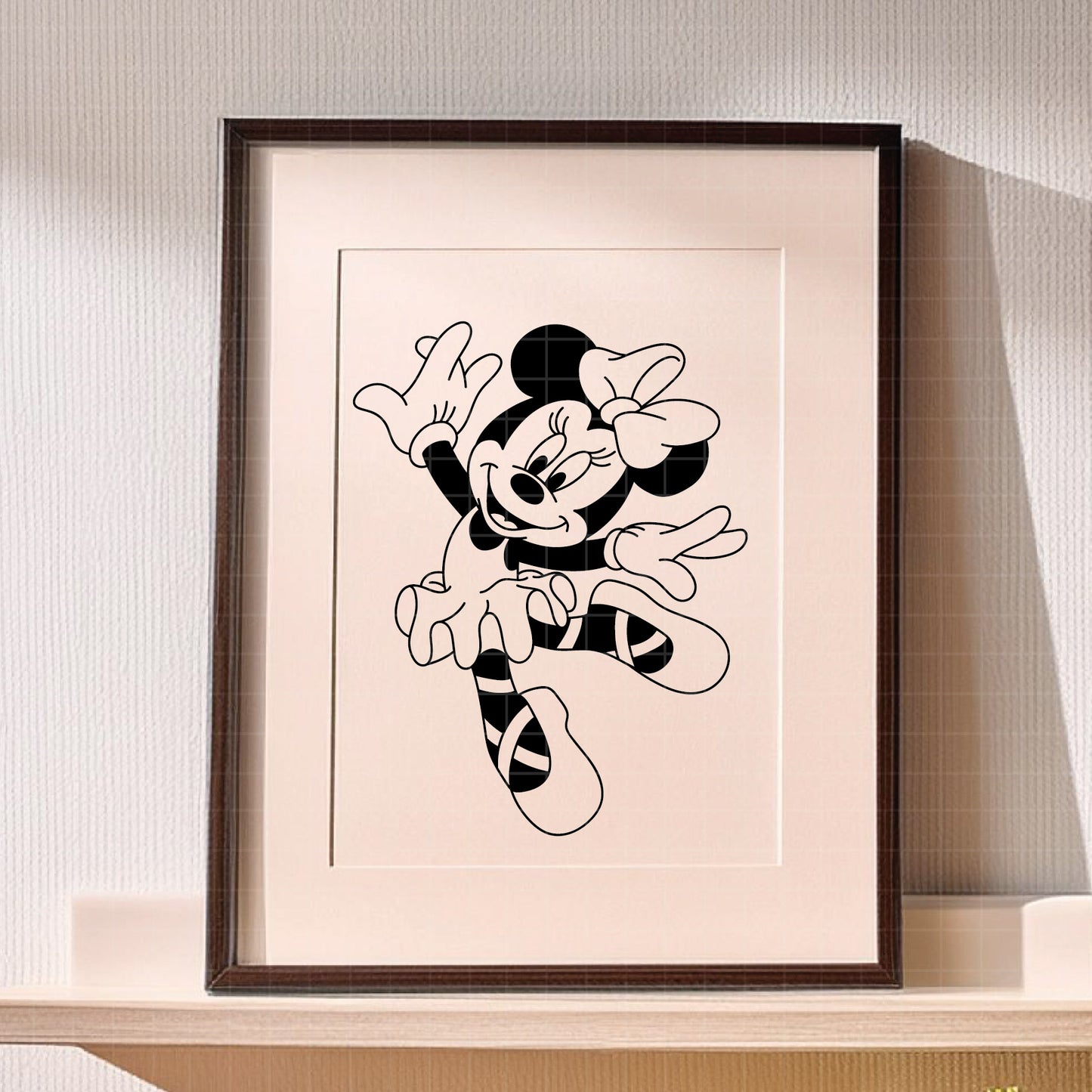 COD3945 - Minnie ballet svg, minnie svg, minnie lineart, disney svg, Silhouette