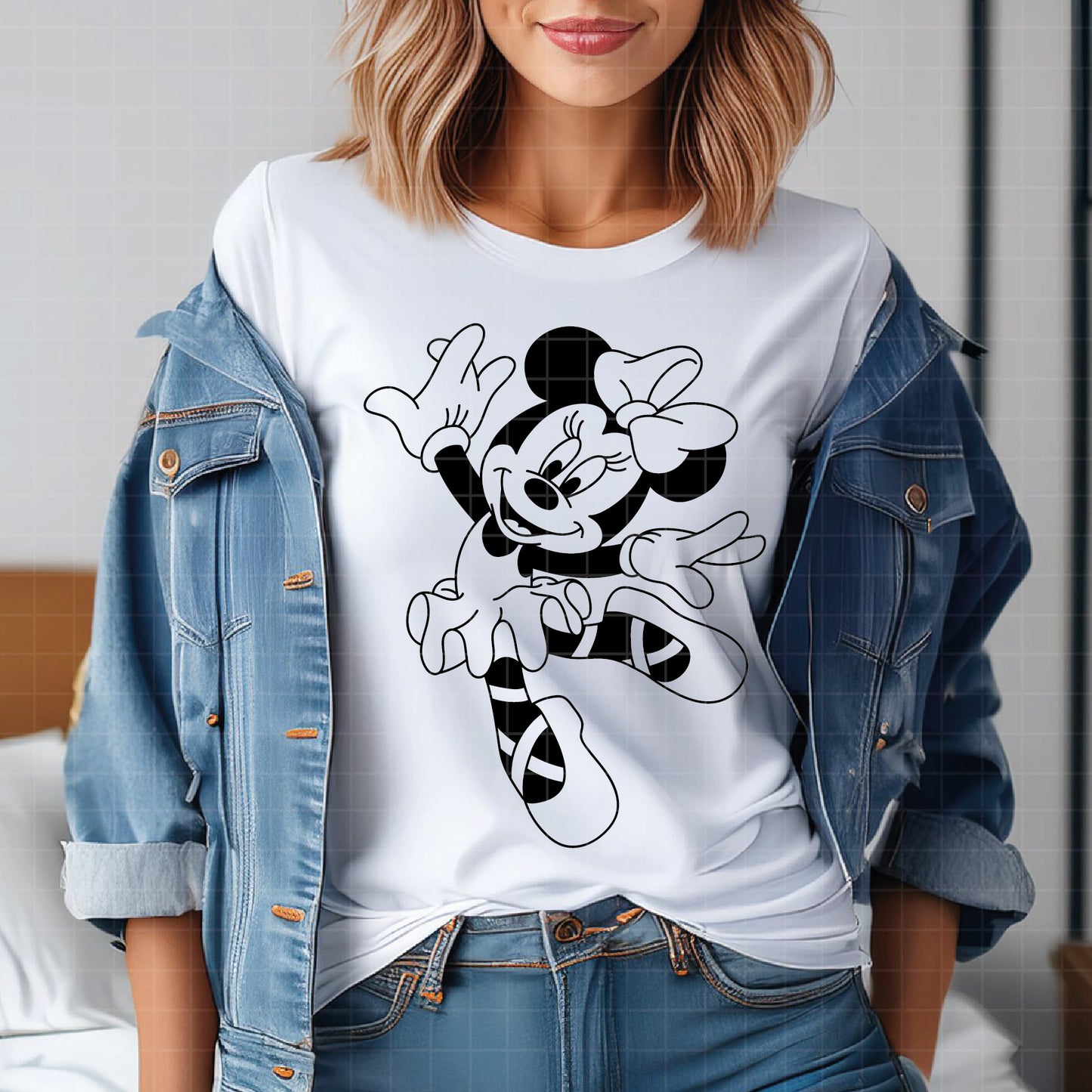 COD3945 - Minnie ballet svg, minnie svg, minnie lineart, disney svg, Silhouette