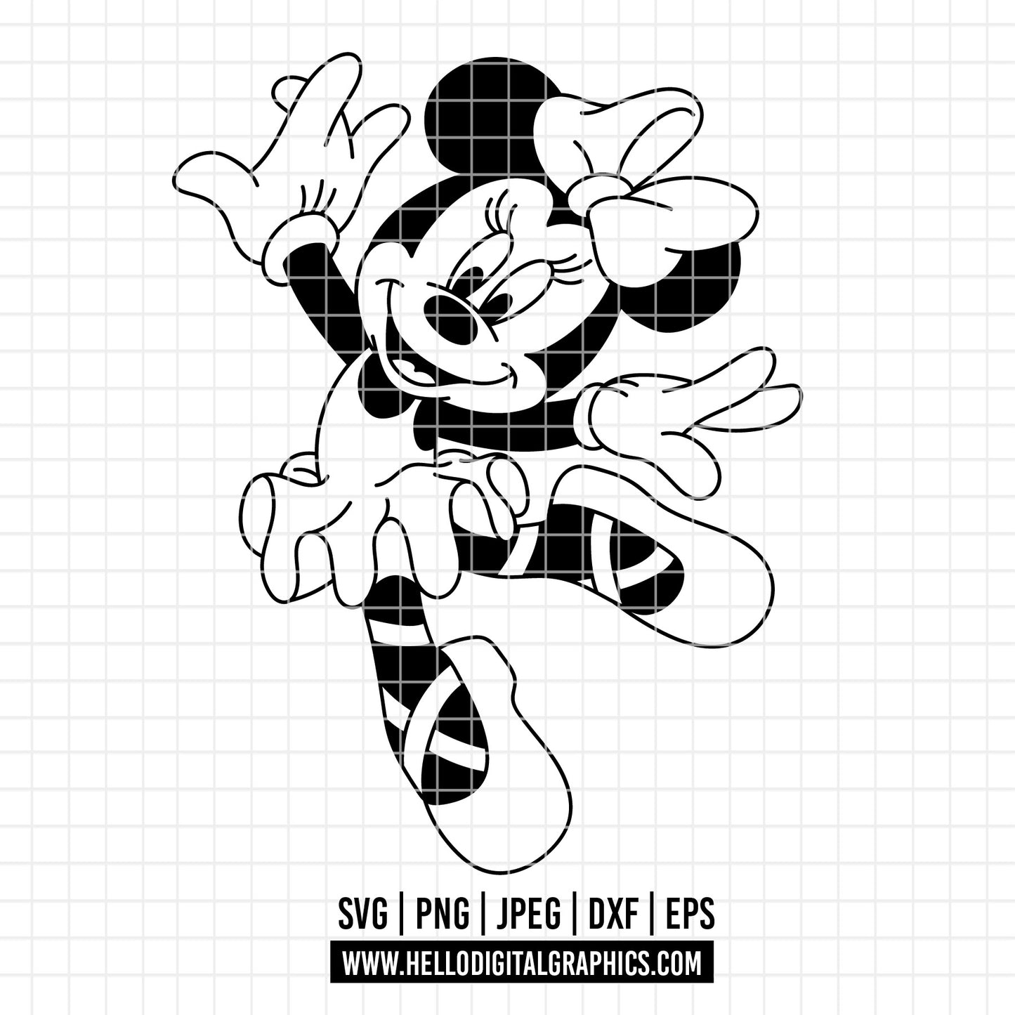 COD3945 - Minnie ballet svg, minnie svg, minnie lineart, disney svg, Silhouette