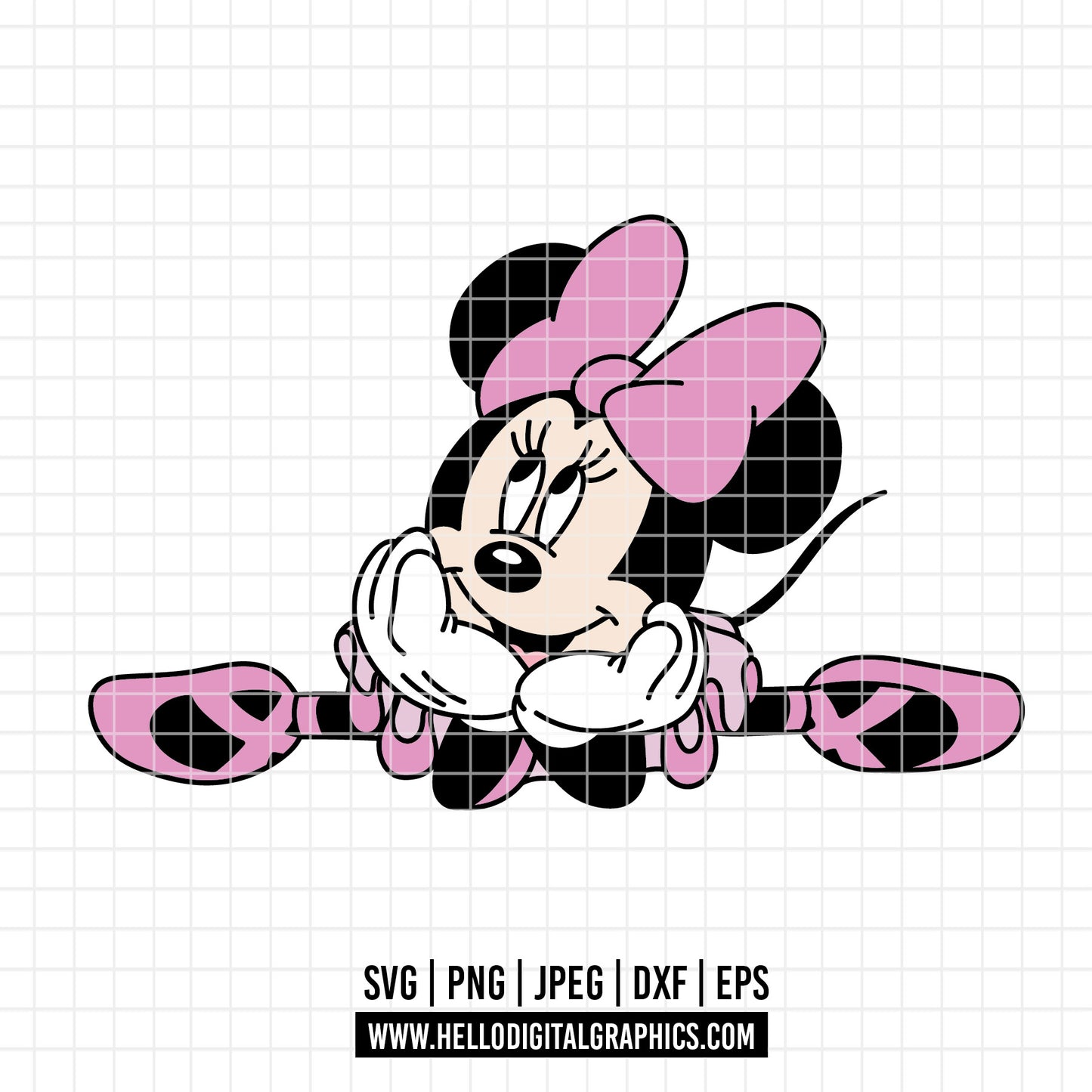 COD3946 - Minnie ballet svg, minnie svg, minnie lineart, disney svg, Silhouette