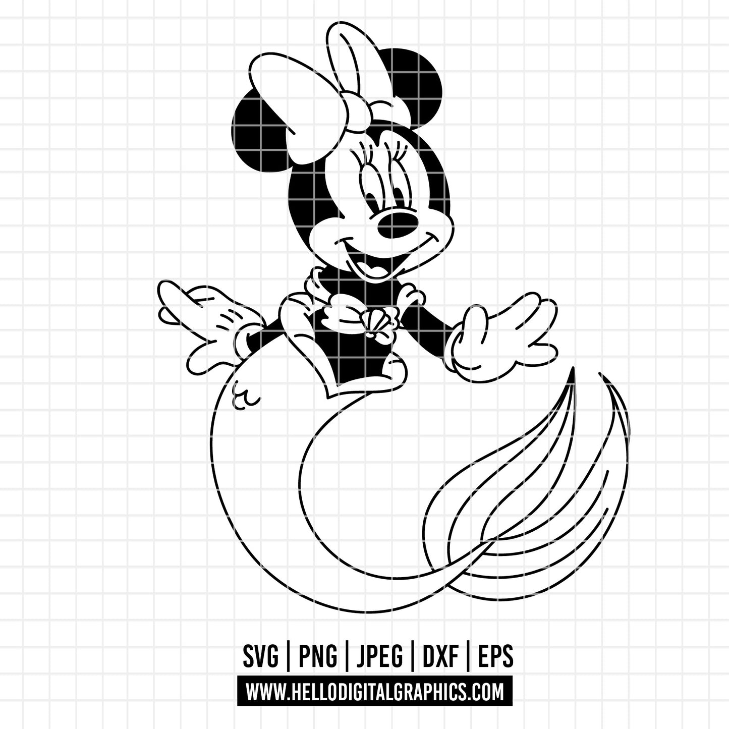 COD3949 - Minnie mermaid svg, Minnie svg, Spring svg, Disney svg, disneyland t shirt svg, Disney svg