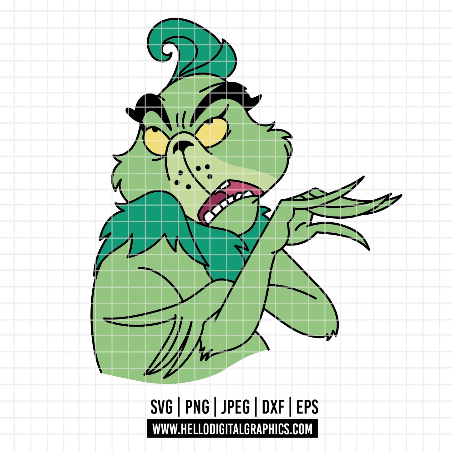 COD3951 - Grinch Face Svg, Green Character svg, Grinch Christmas svg, christmas svg, Cricut, silhouette