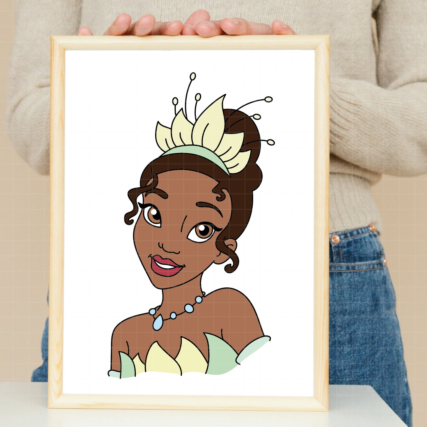 COD3974 - The Princess and the frog svg, tiana svg, frog svg, outline svg, cricut silhouette, Princess svg, Disney svg