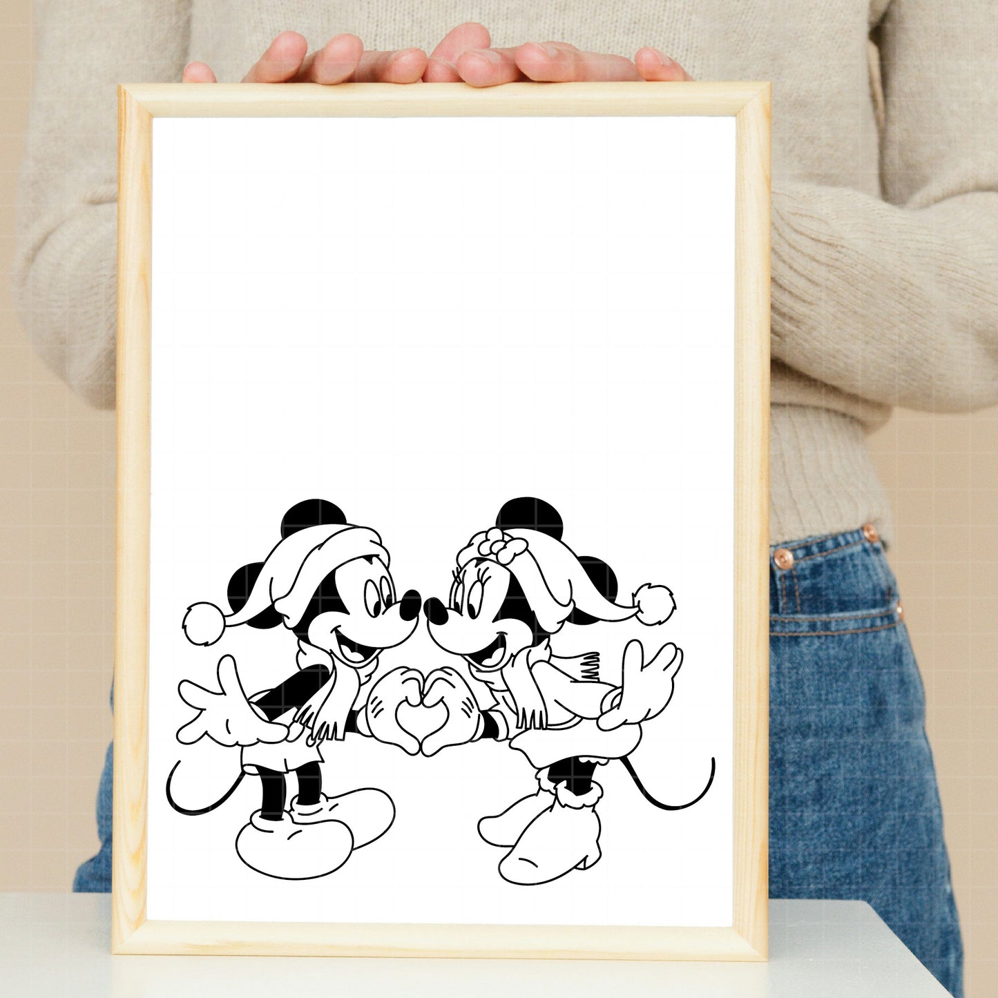 COD3977 - Mickey and minnie christmas svg, Disney svg, mickey svg, minnie svg, Silhouette, Cricut