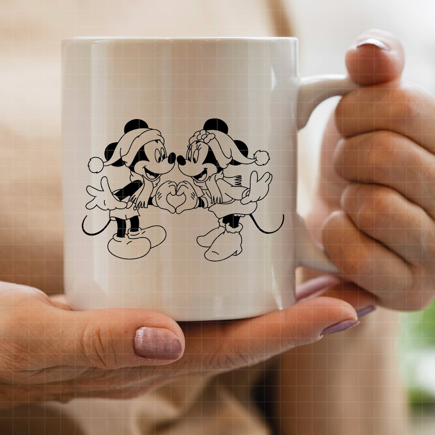 COD3977 - Mickey and minnie christmas svg, Disney svg, mickey svg, minnie svg, Silhouette, Cricut