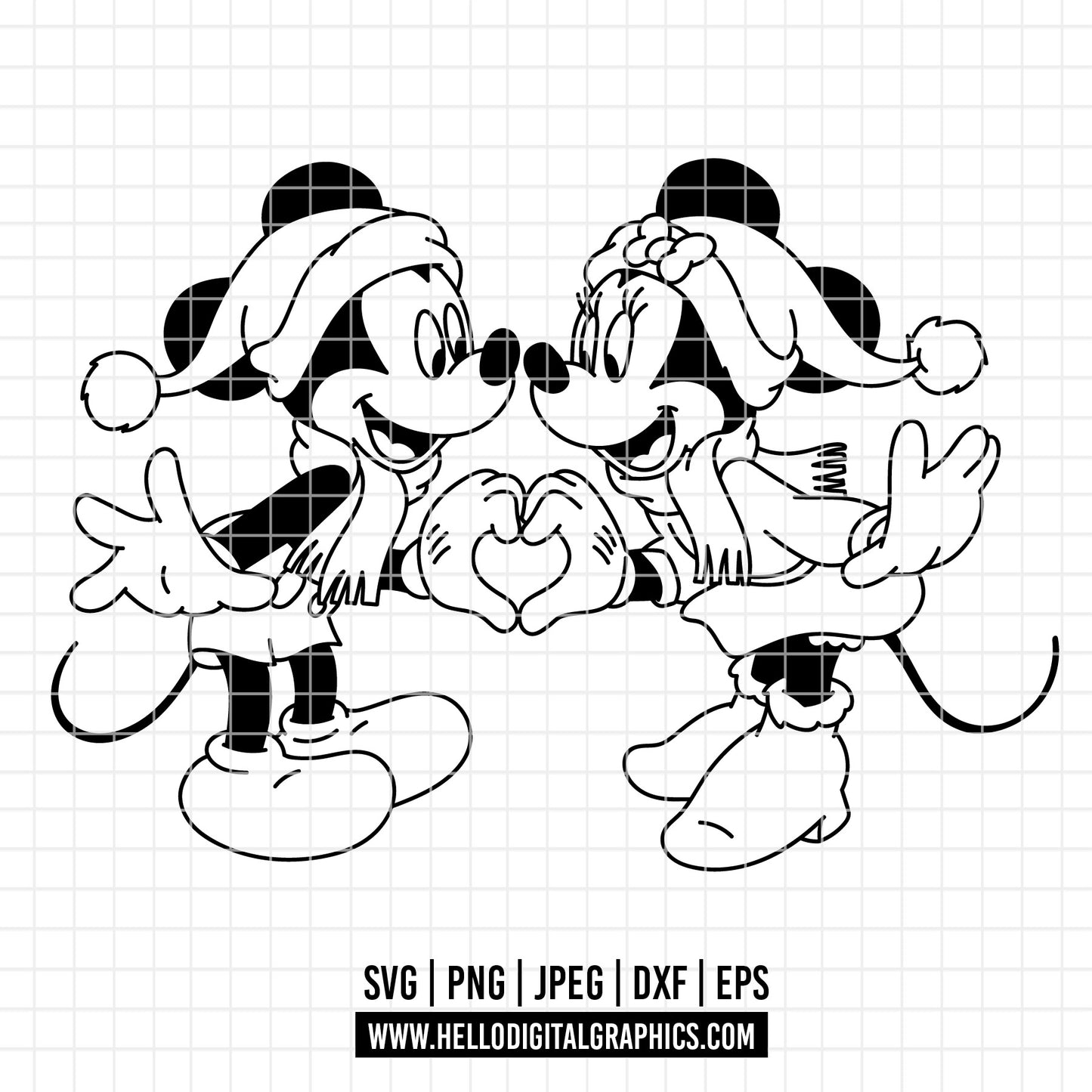 COD3977 - Mickey and minnie christmas svg, Disney svg, mickey svg, minnie svg, Silhouette, Cricut