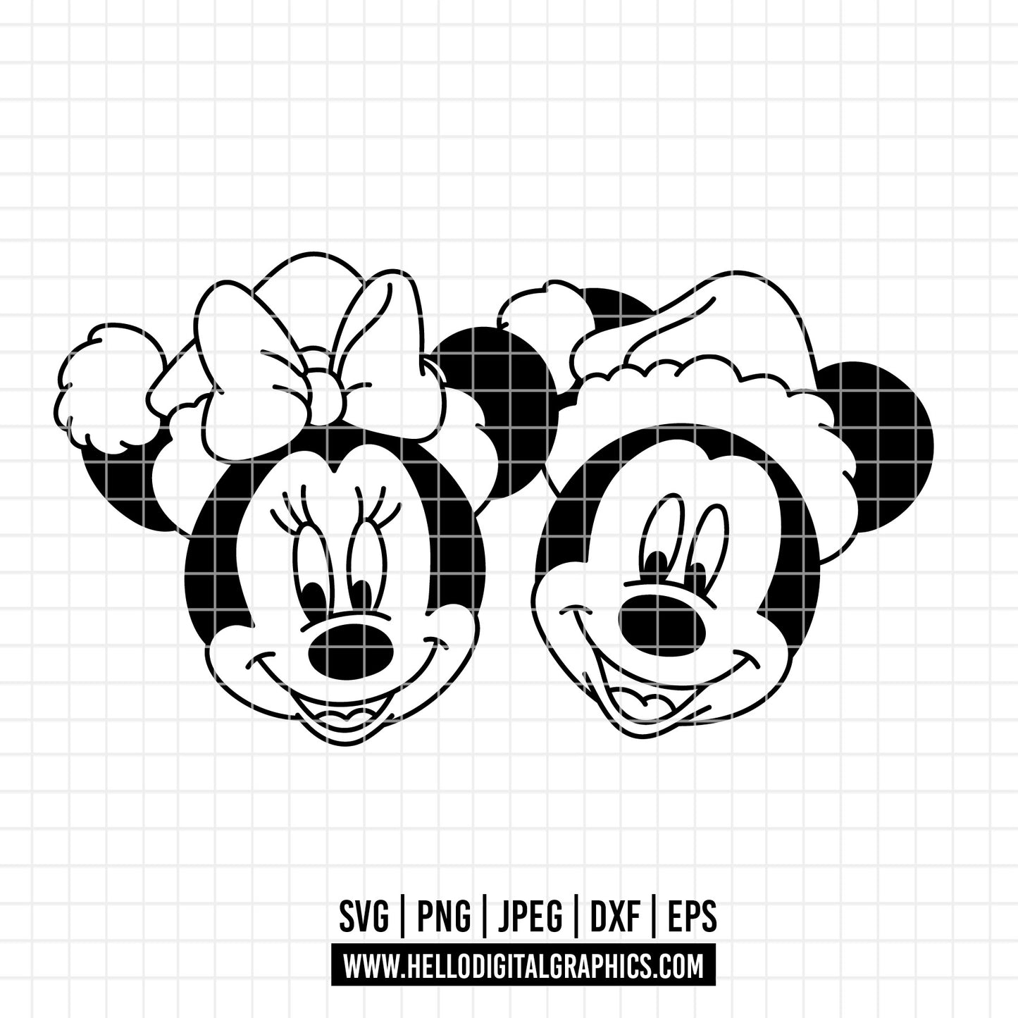 COD3980 - Minnie and mickey christmas svg, Disney svg, mickey svg, minnie svg, Silhouette, Cricut