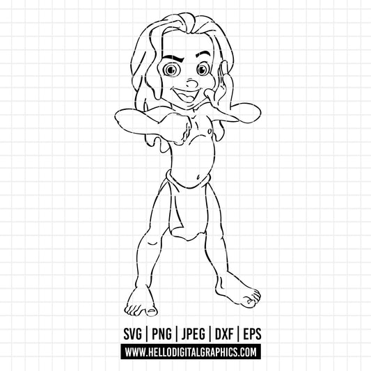 COD3985 - Tarzan svg, Disney svg, Magical svg, Tarzan and jane sketch svg, dtf, sublimation