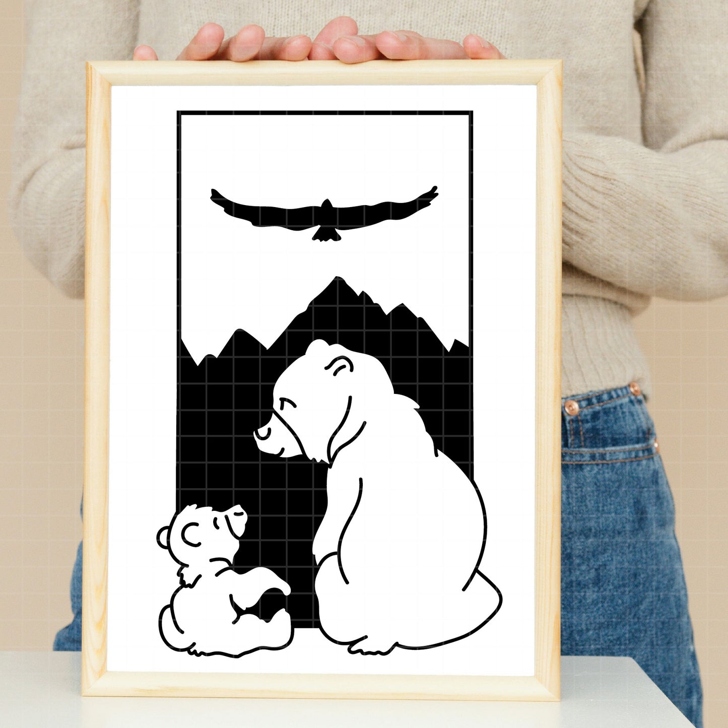 COD3989 - Disney Brother Bear Kenai Koda Paw Silhouette, Holiday Trip Unisex T-shirt, Sweatshirt