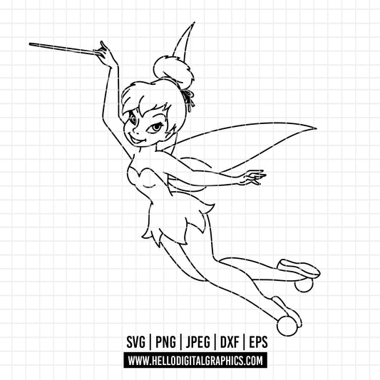 COD3991 - Tinker bell svg, Dreams come true svg, disney svg, cricut, silhouette, dtf, sublimation