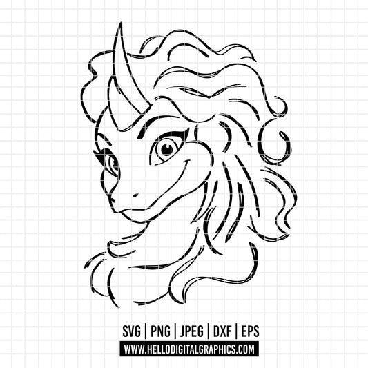 COD3997 - Raya and the last dragon SVG , Raya princess svg , Outline Svg, Princess svg, disney svg, Cricut