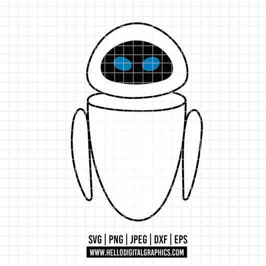 COD3999 - Wall e svg, Wall-e png, Disney svg, walle lineart clipart, wall e dtf, walle silhouette
