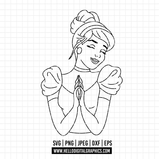 COD4003 - Cinderella svg, Gus gus svg, Princess svg, Princess for Cricut Silhouette