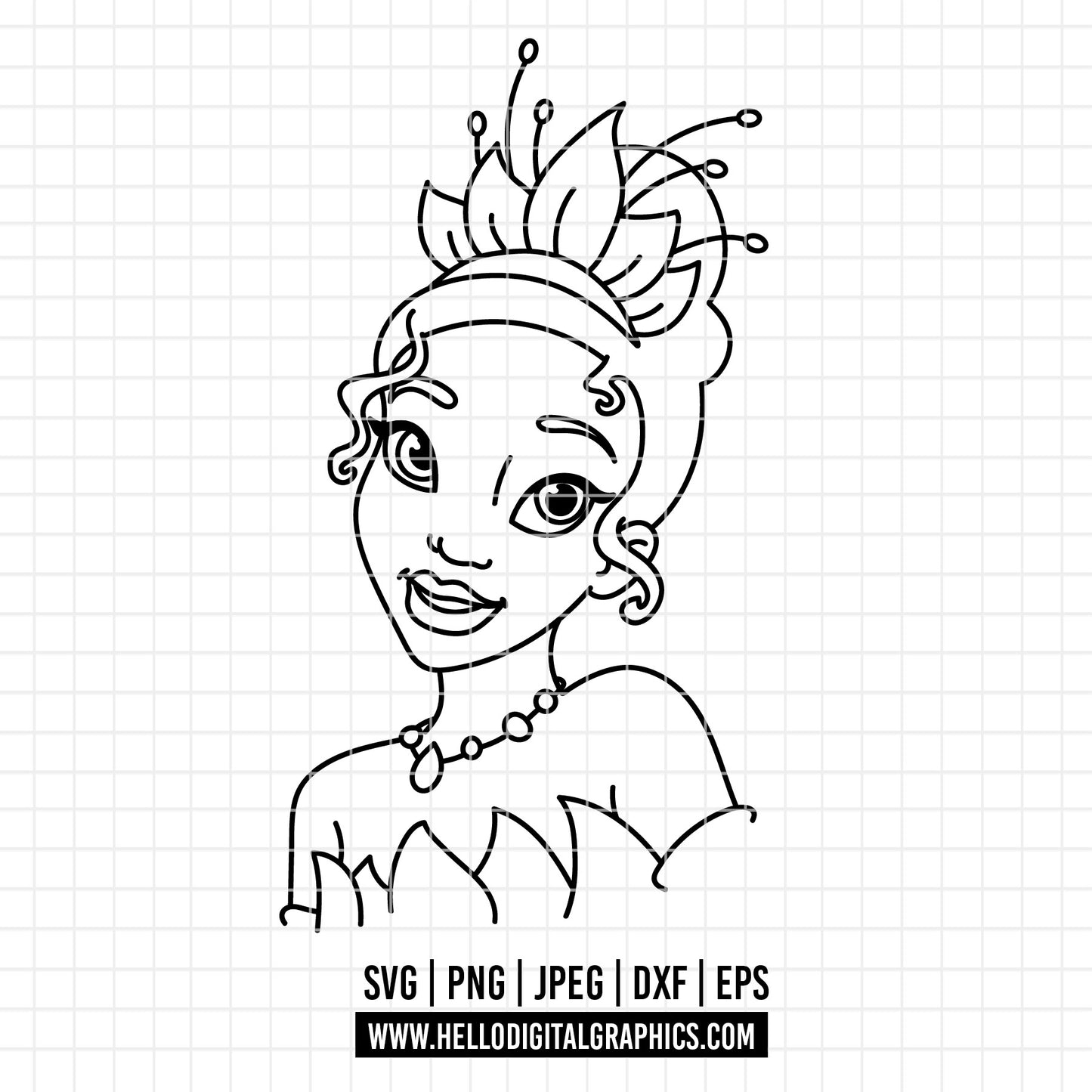 COD4008 - The frog and the Princess svg, tiana svg, frog svg, Princess Tiana with Frog, cricut silhouette, Princess svg, Disney svg