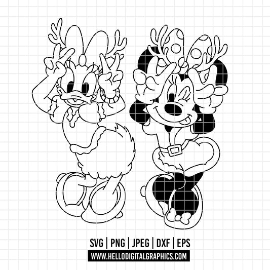 COD4012 - Minnie and daisy christmas svg, Disney svg, mickey svg, minnie svg