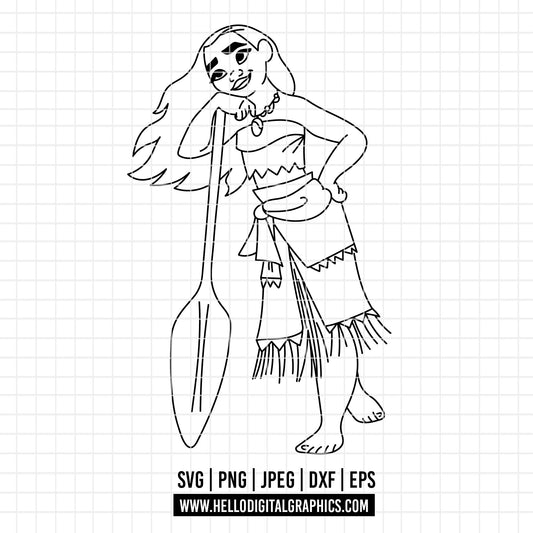 COD4026 - Moana  svg, Princess svg, Disney svg, outine svg, Cricut, Silhouette, dtf, moana sublimation