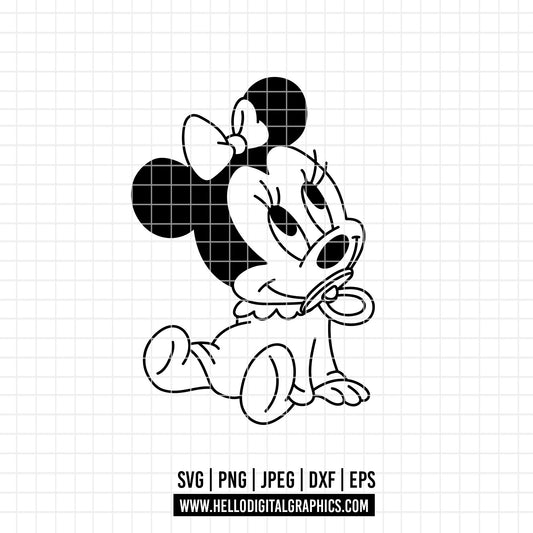 COD4059 - Minnie baby svg, Disney svg, disneyland t shirt svg, Disney svg