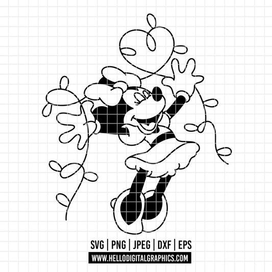 COD4062 - Minnie christmas svg, Disney svg, mickey svg, minnie svg, Silhouette, Cricut