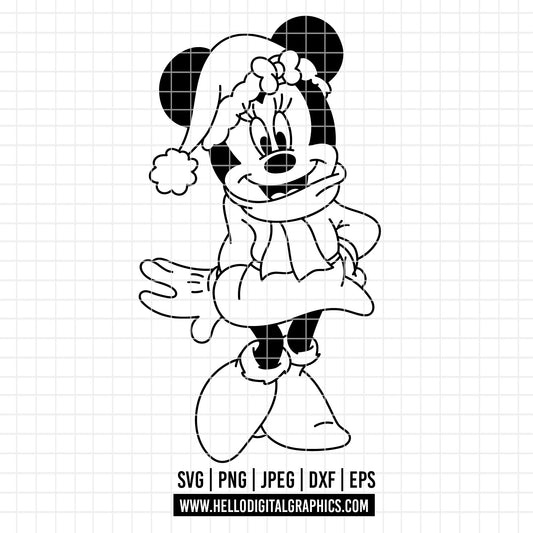 COD4063 - Minnie christmas svg, Disney svg, mickey svg, minnie svg, Silhouette, Cricut
