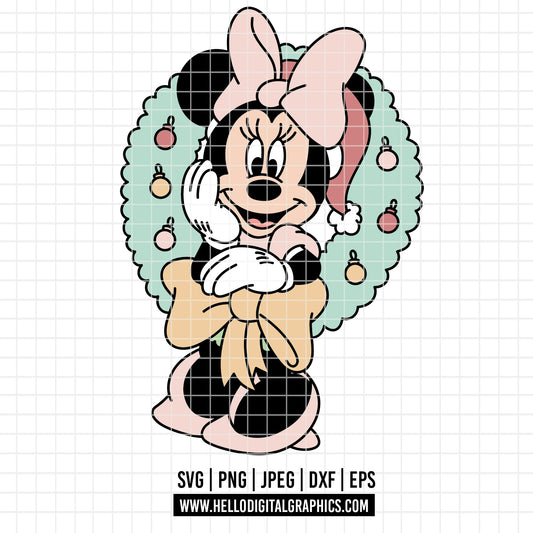 COD4064 - Minnie christmas svg, Disney svg, mickey svg, minnie svg, Silhouette, Cricut