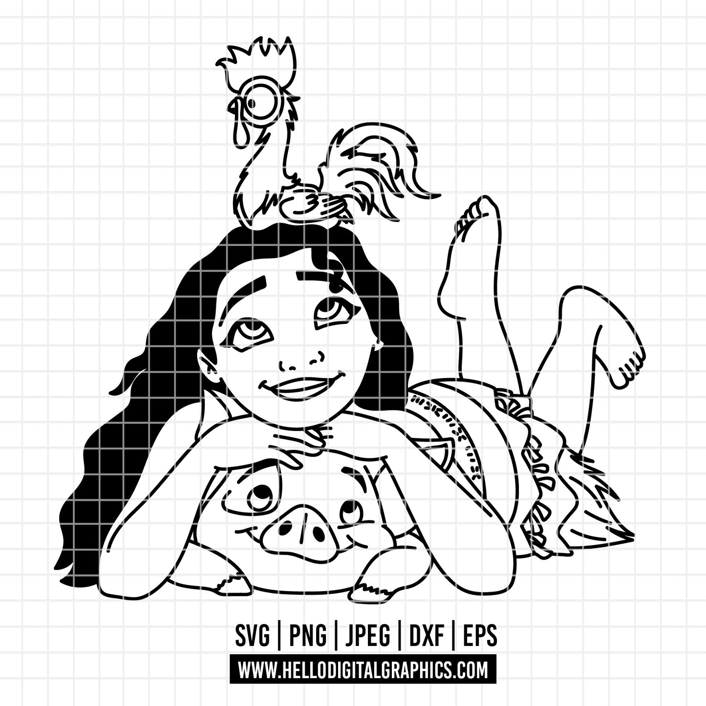 COD4066 - Moana  svg, Princess svg, Disney svg, outine svg, Cricut, Silhouette, dtf, moana sublimation