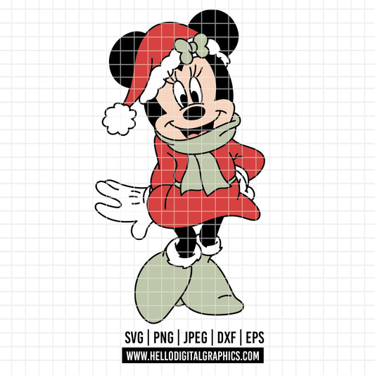 COD4076 - Minnie christmas svg, Disney svg, mickey svg, minnie svg, Silhouette, Cricut