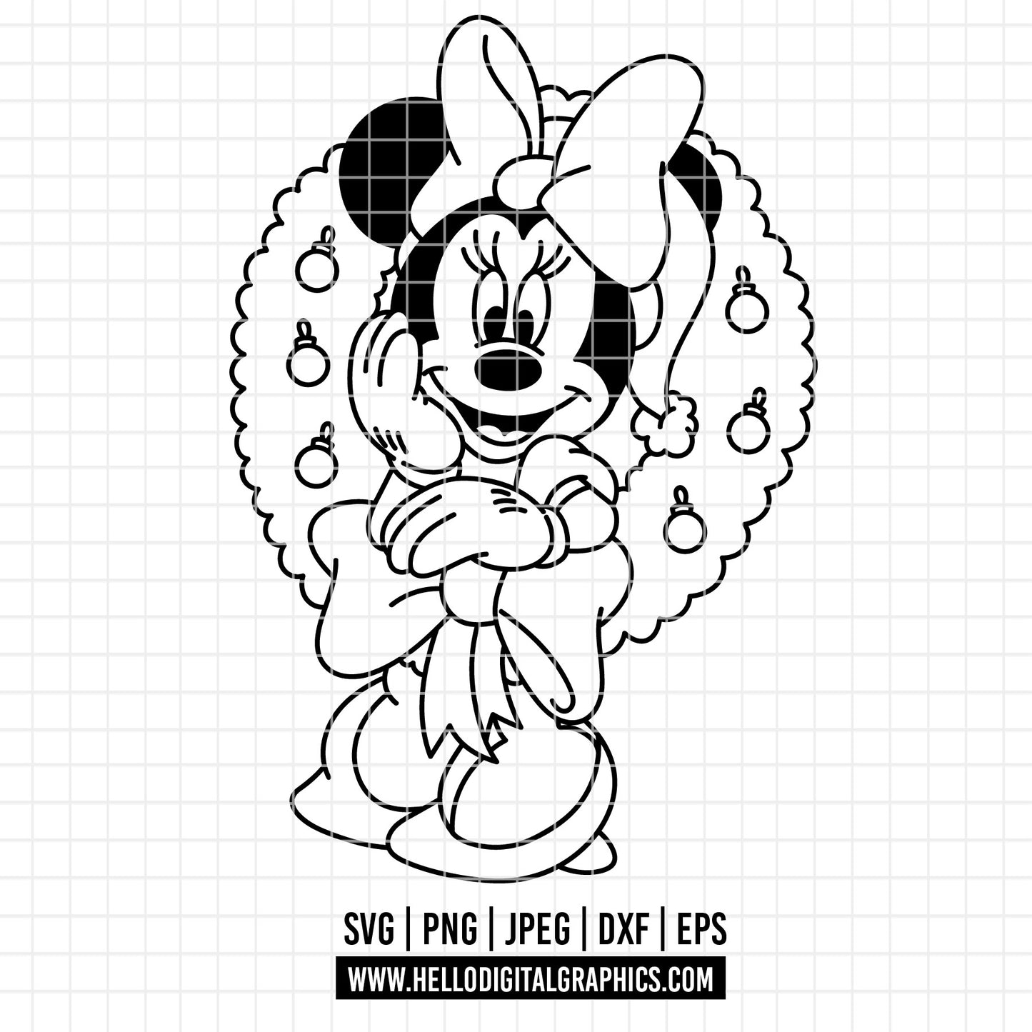 COD4077 - Minnie christmas svg, Disney svg, mickey svg, minnie svg, Silhouette, Cricut