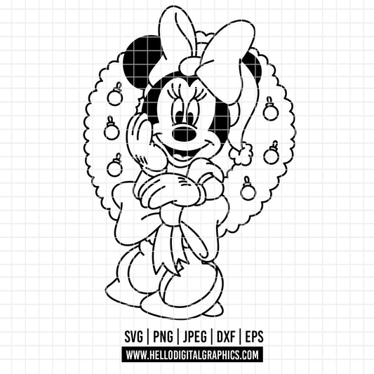 COD4077 - Minnie christmas svg, Disney svg, mickey svg, minnie svg, Silhouette, Cricut