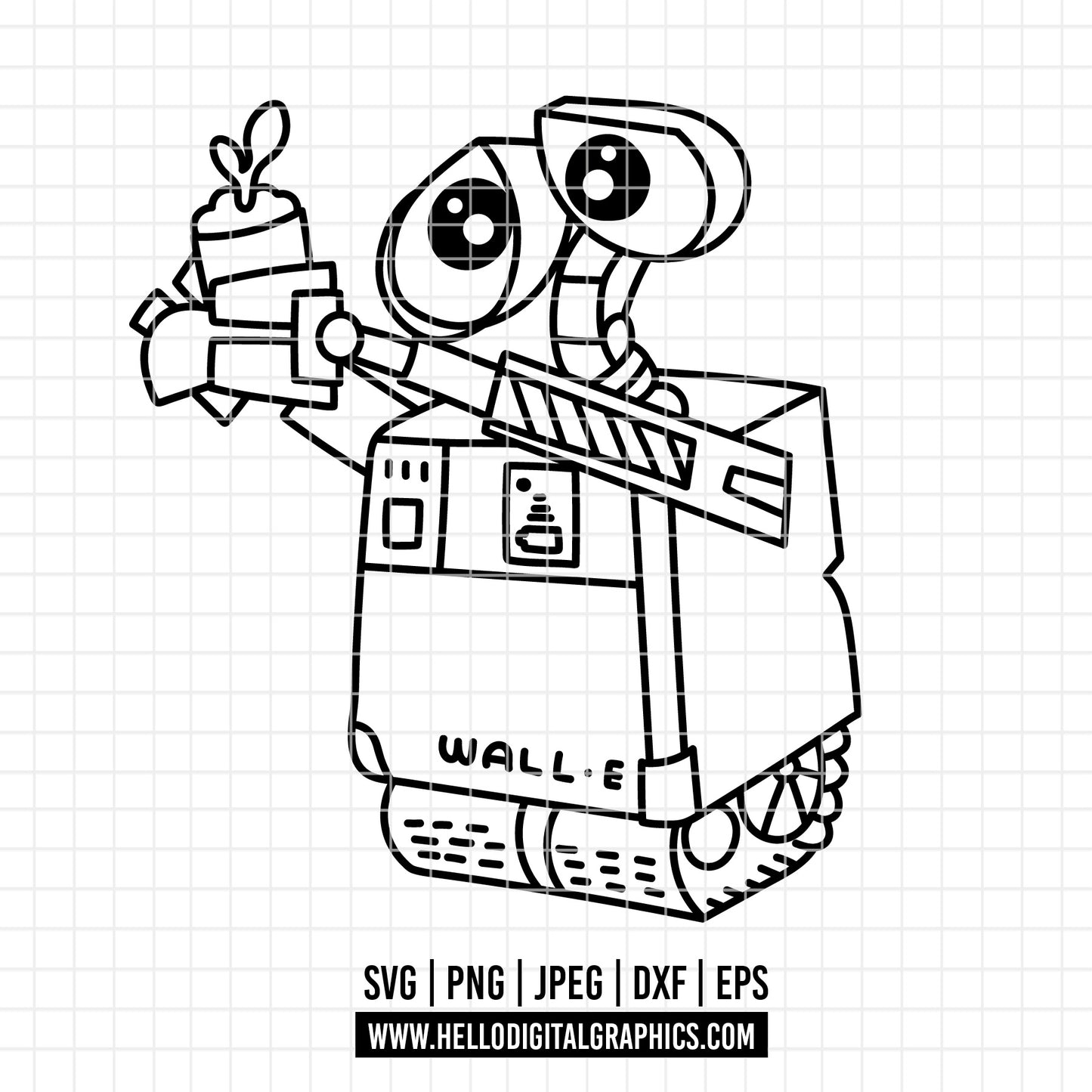COD4104 - Wall e svg, Wall-e png, Disney svg, walle lineart clipart, wall e dtf, walle silhouette