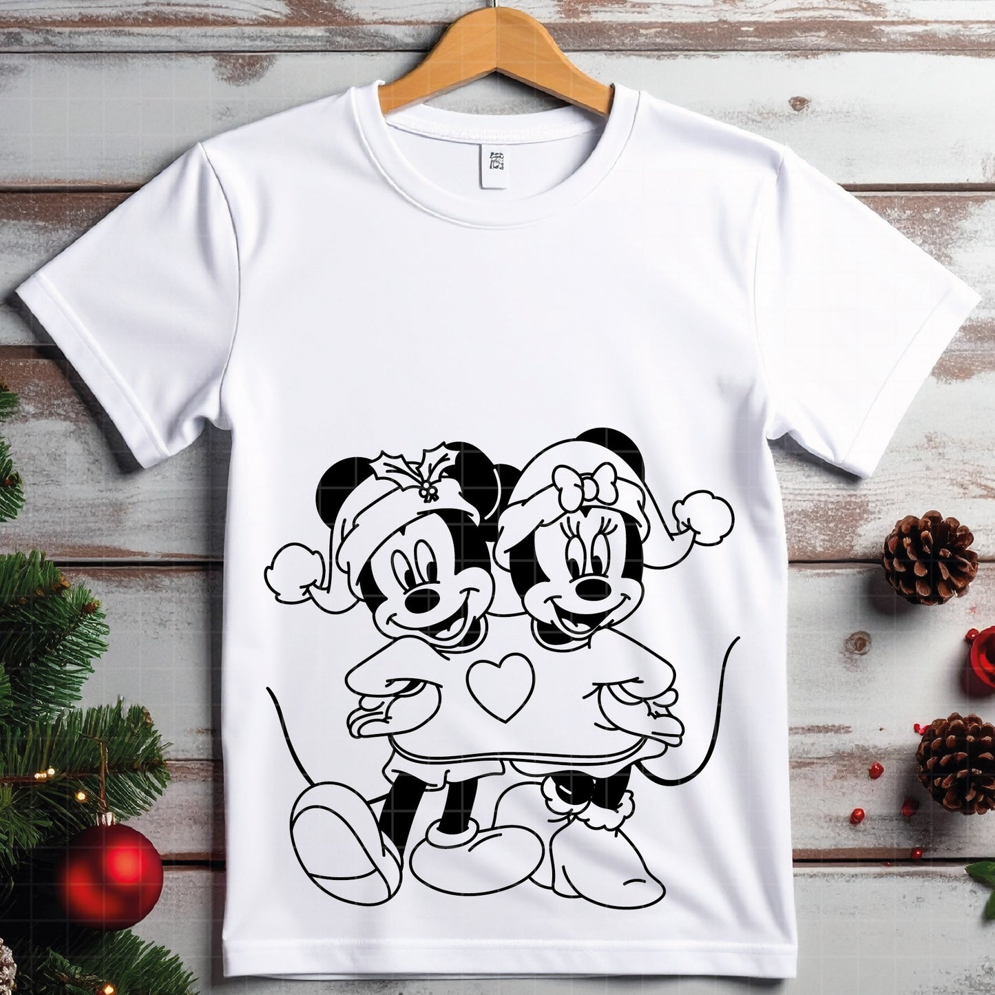 COD4133 - Mickey and minnie christmas svg, Disney svg, mickey svg, minnie svg, Silhouette, Cricut