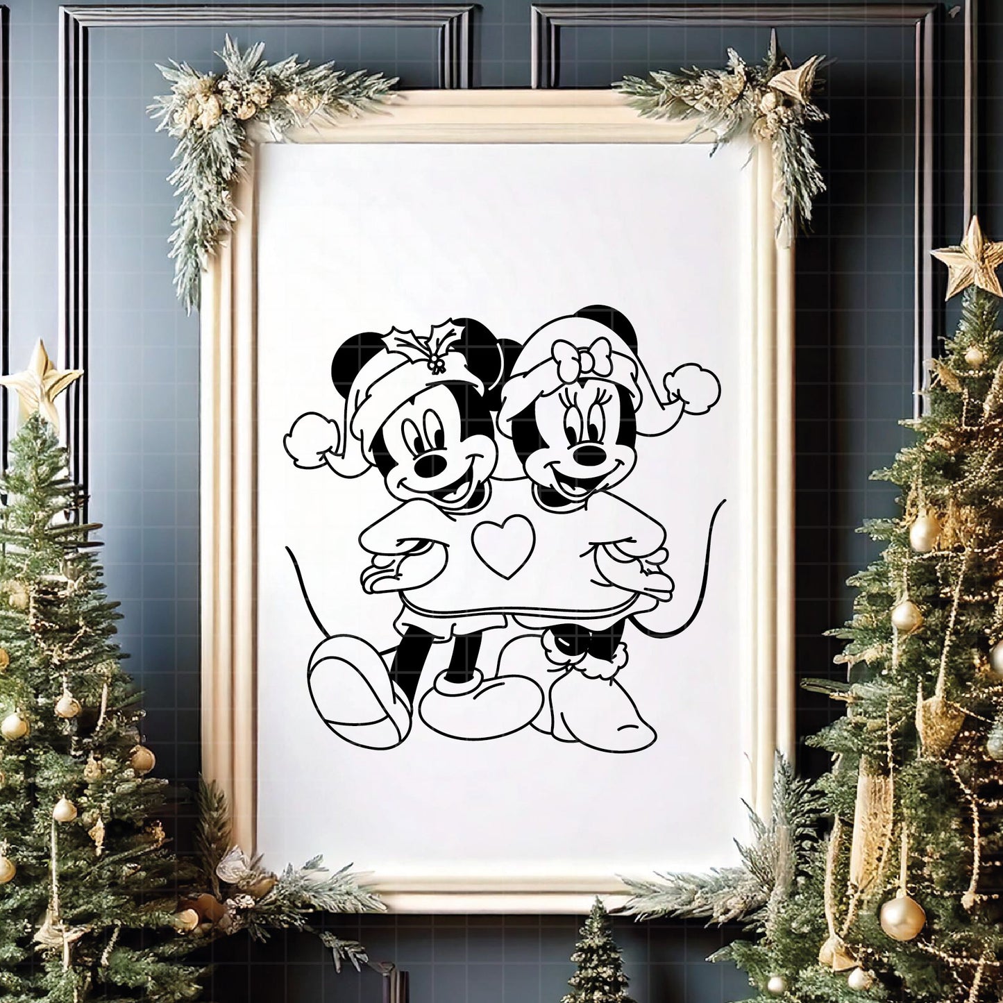 COD4133 - Mickey and minnie christmas svg, Disney svg, mickey svg, minnie svg, Silhouette, Cricut