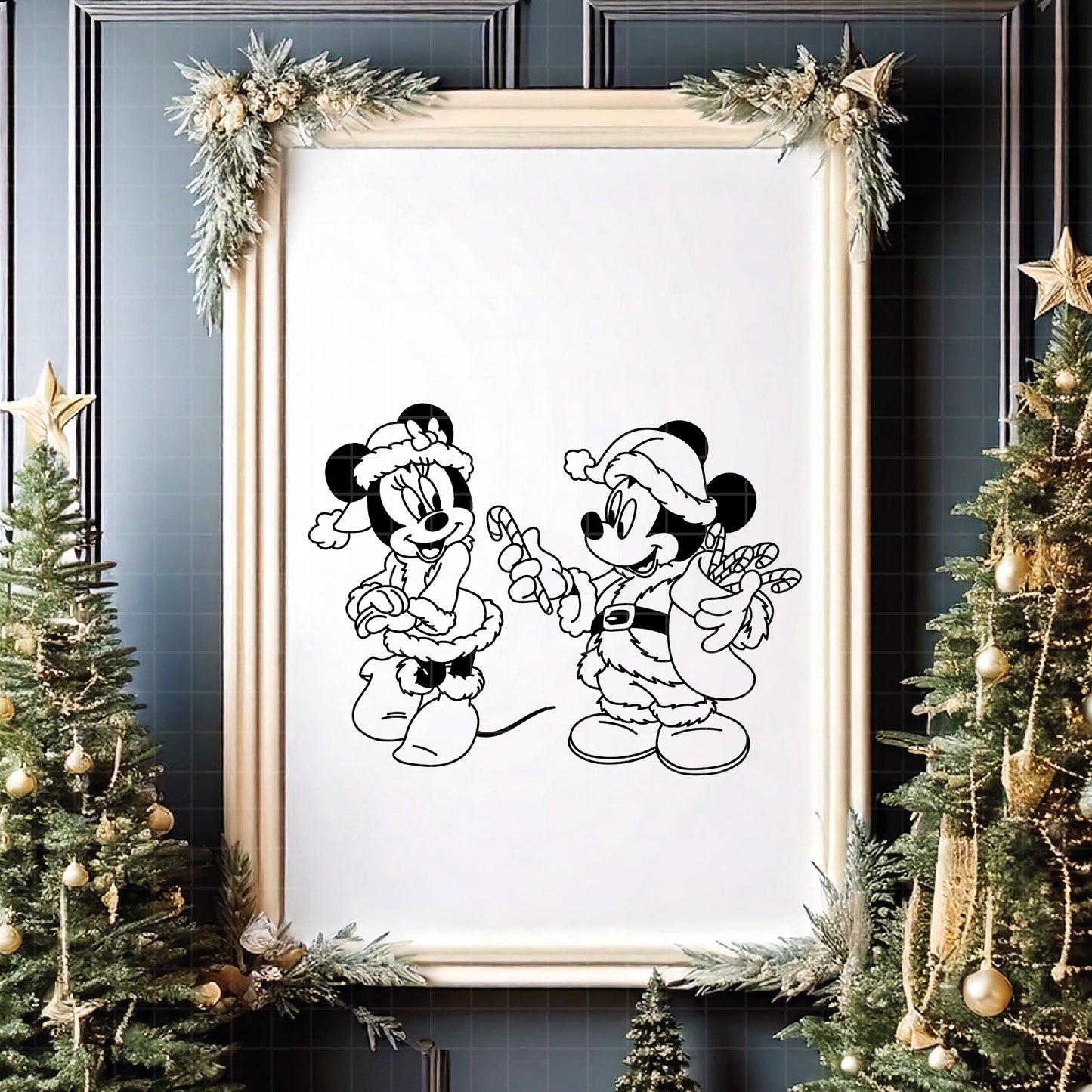 COD4134 - Mickey and minnie christmas svg, Disney svg, mickey svg, minnie svg, Silhouette, Cricut