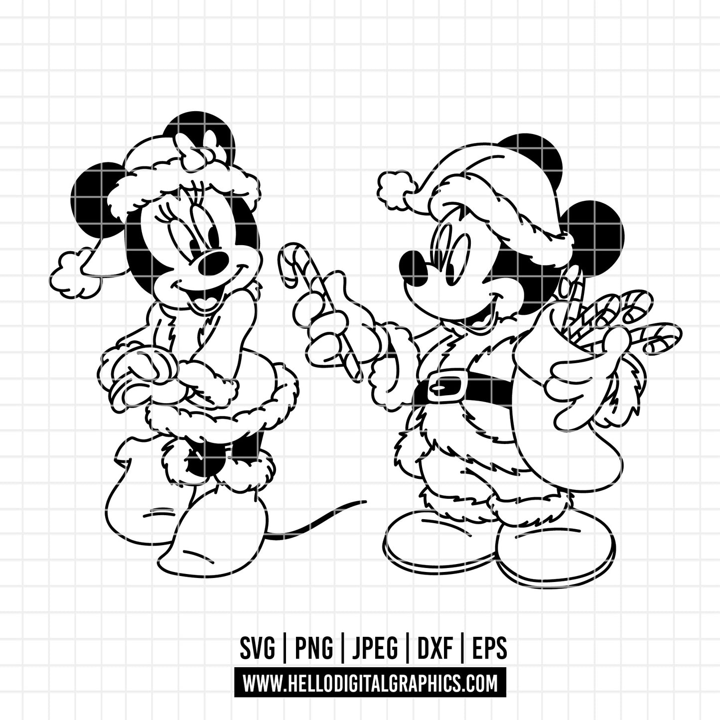 COD4134 - Mickey and minnie christmas svg, Disney svg, mickey svg, minnie svg, Silhouette, Cricut