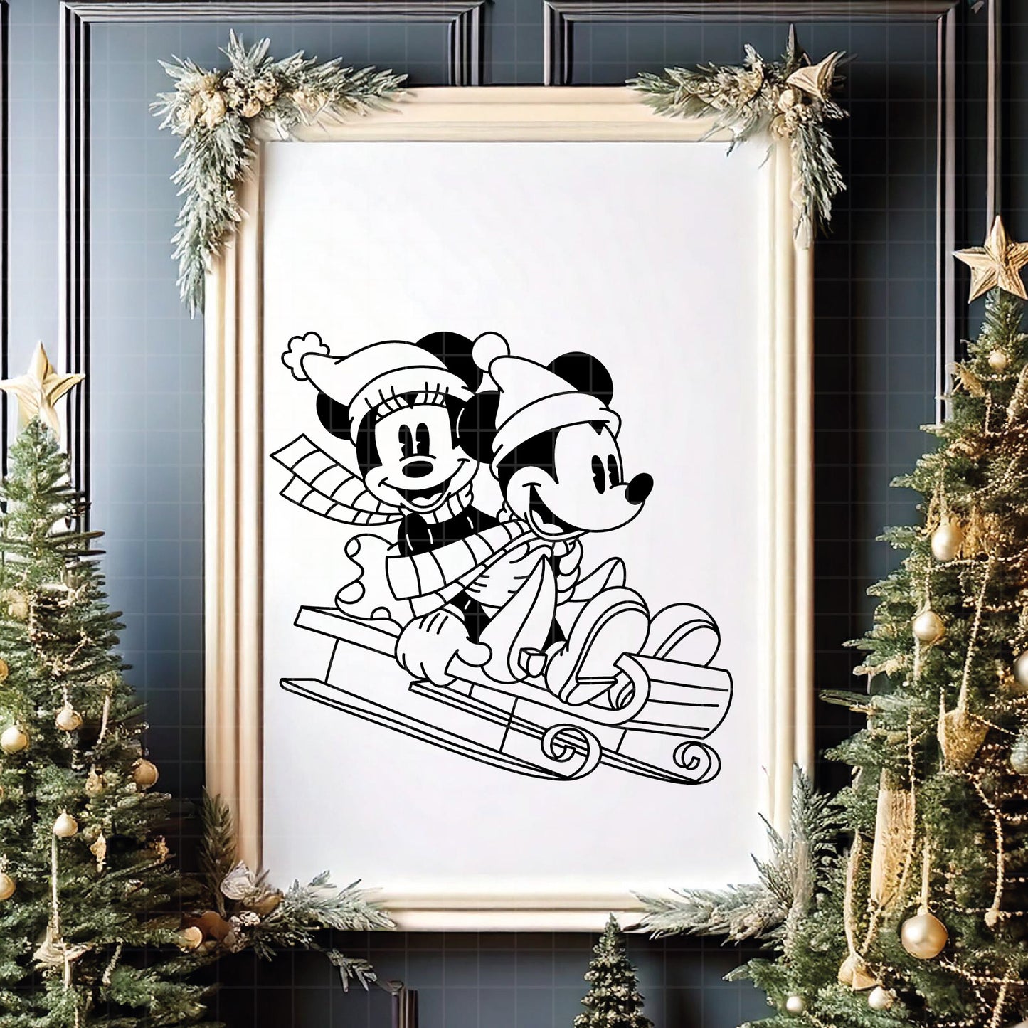 COD4135 - Mickey and minnie christmas svg, Disney svg, mickey svg, minnie svg, Silhouette, Cricut