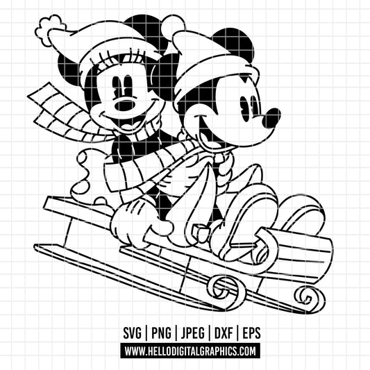 COD4135 - Mickey and minnie christmas svg, Disney svg, mickey svg, minnie svg, Silhouette, Cricut