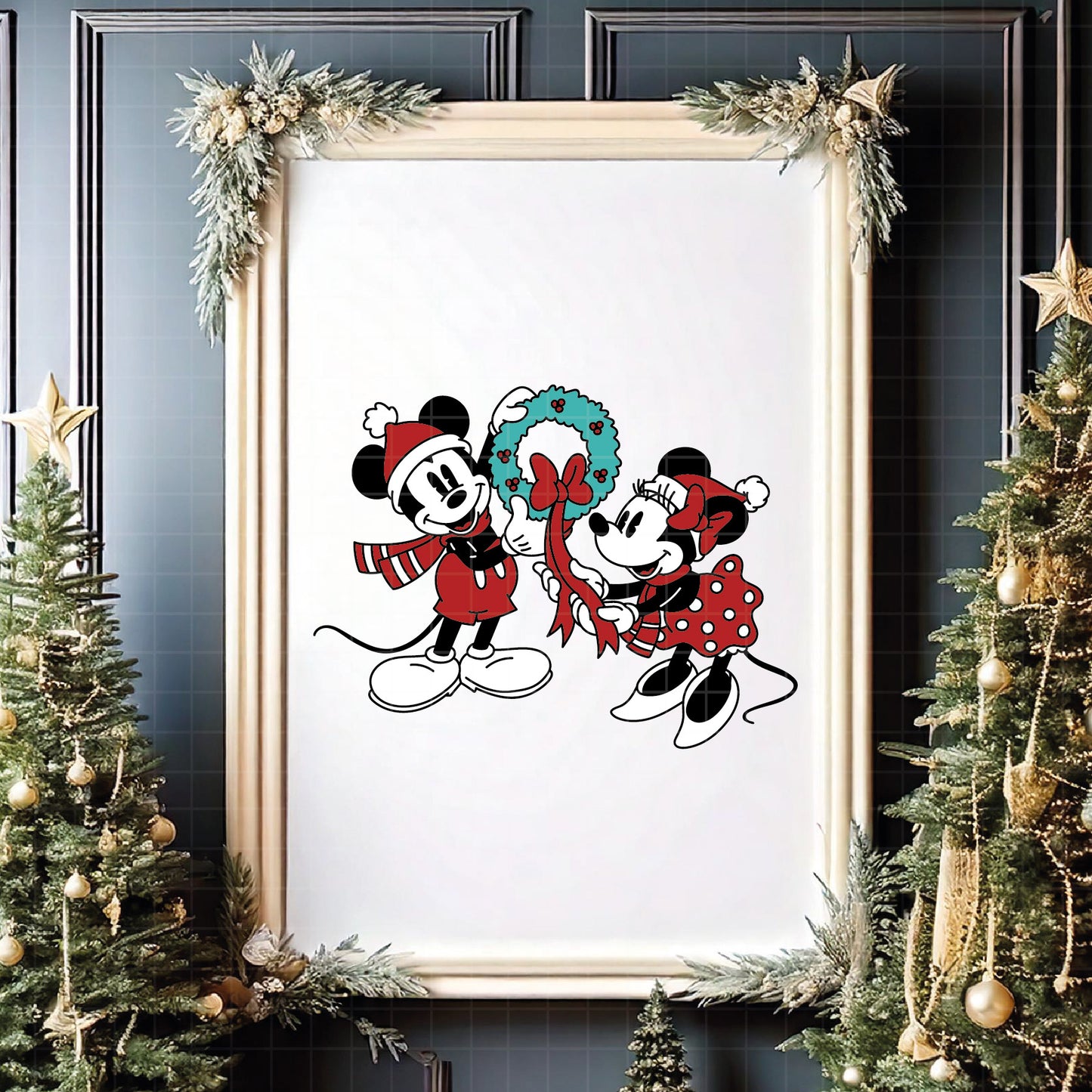 COD4136 - Mickey and minnie christmas svg, Disney svg, mickey svg, minnie svg, Silhouette, Cricut