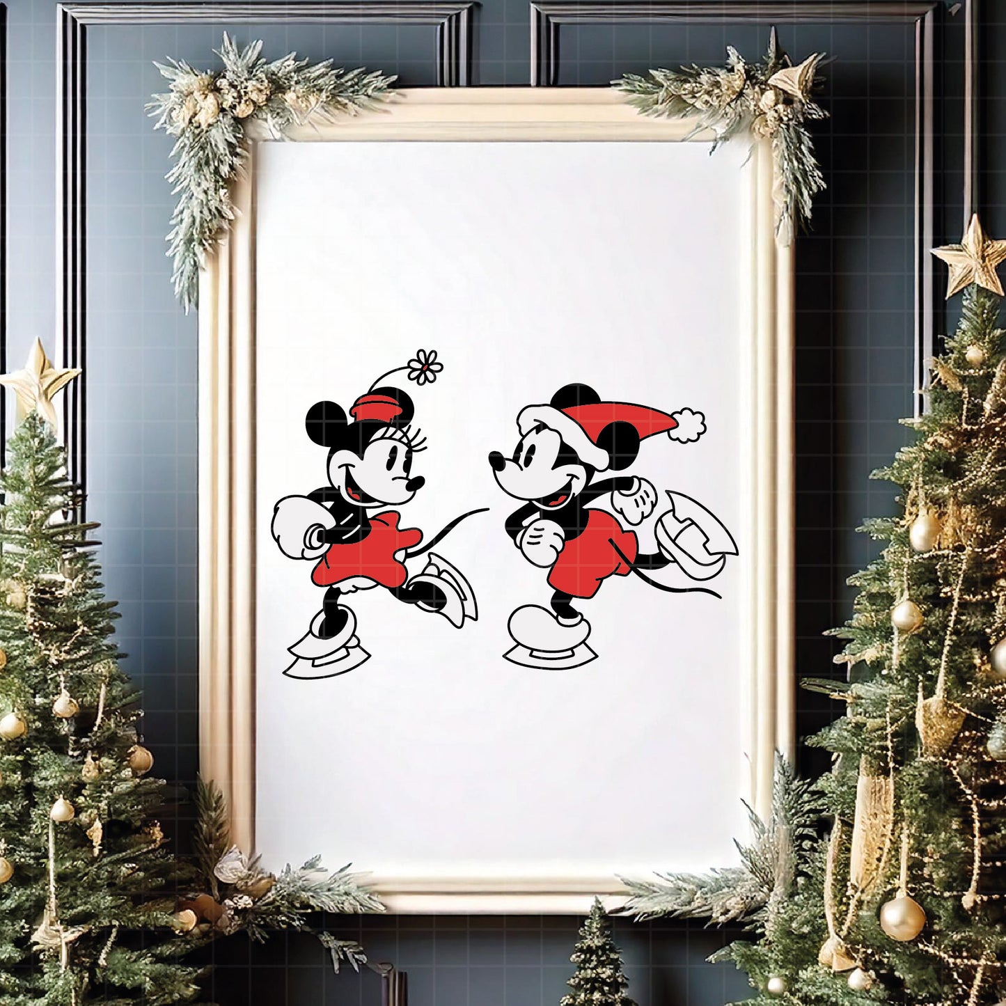 COD4137 - Mickey and minnie christmas svg, Disney svg, mickey svg, minnie svg, Silhouette, Cricut