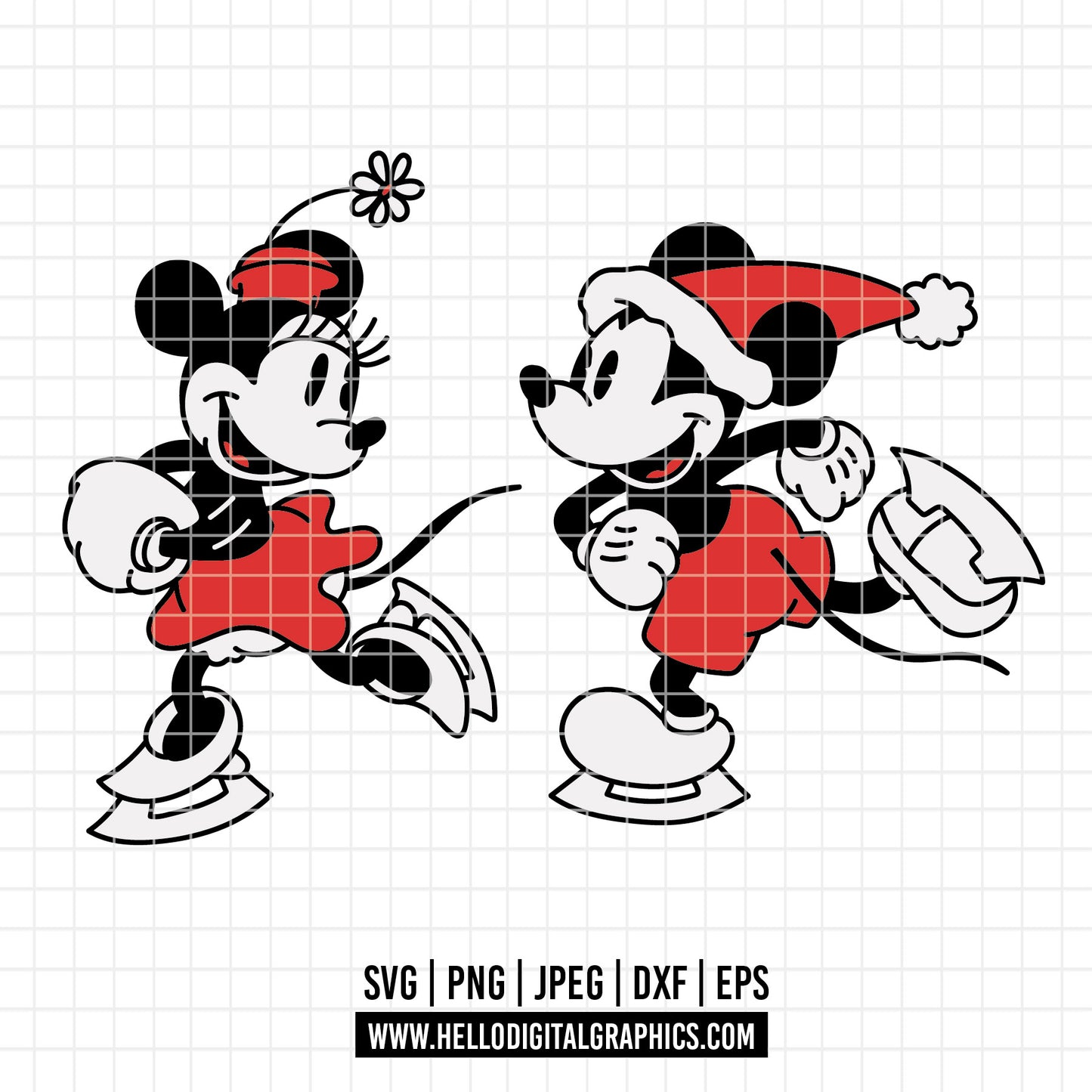 COD4137 - Mickey and minnie christmas svg, Disney svg, mickey svg, minnie svg, Silhouette, Cricut